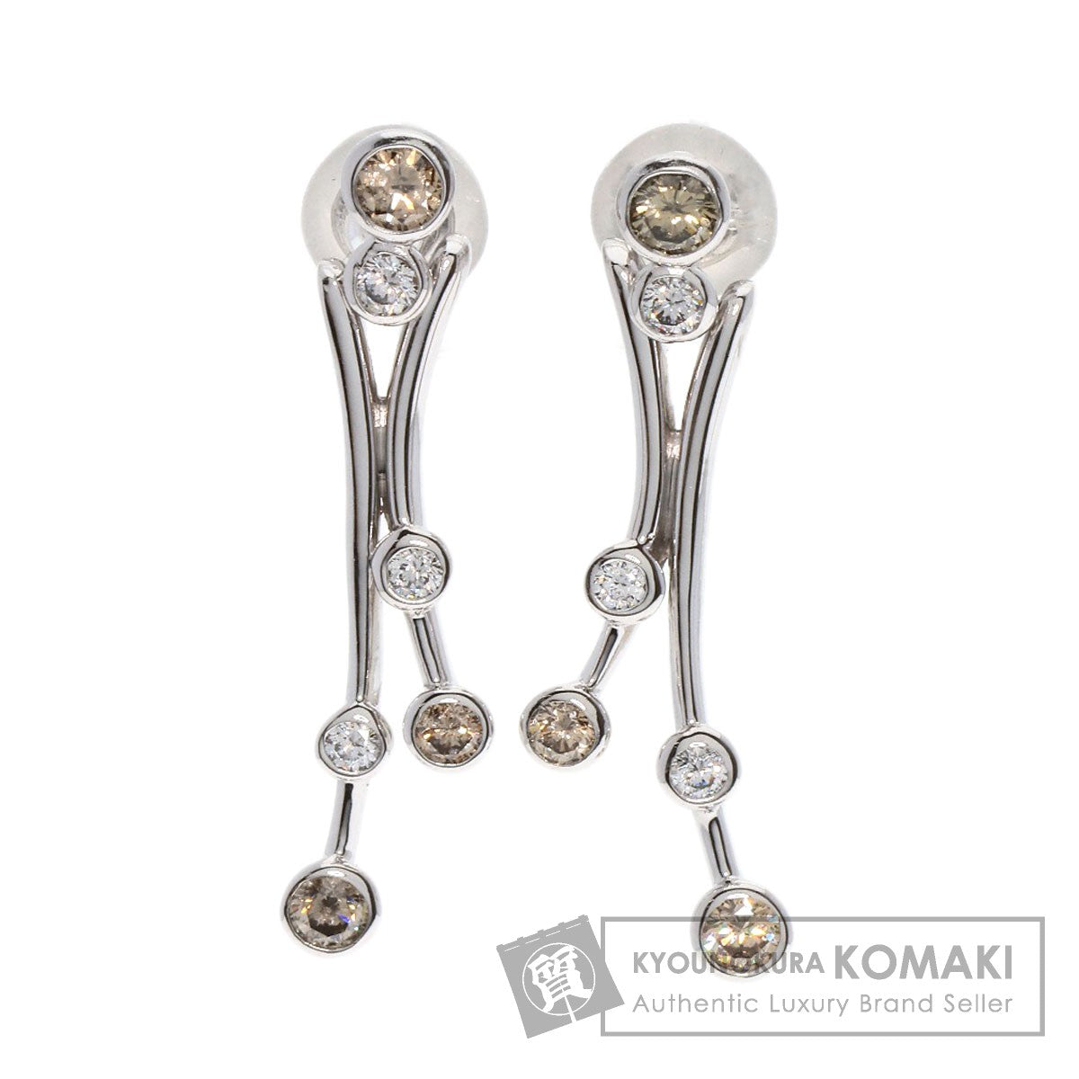 Kashikey   earring Brown Diamond K18 White Gold Ladies