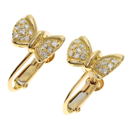 Concord   Earring Ribbon motif Diamond K18 Yellow Gold Ladies