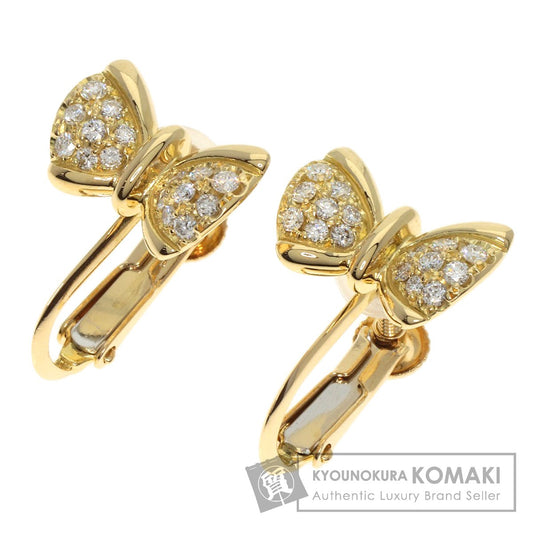 Concord   Earring Ribbon motif Diamond K18 Yellow Gold Ladies