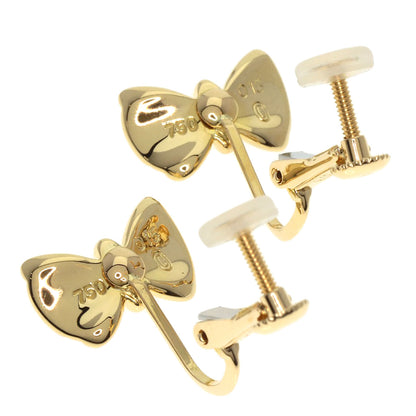 Concord   Earring Ribbon motif Diamond K18 Yellow Gold Ladies