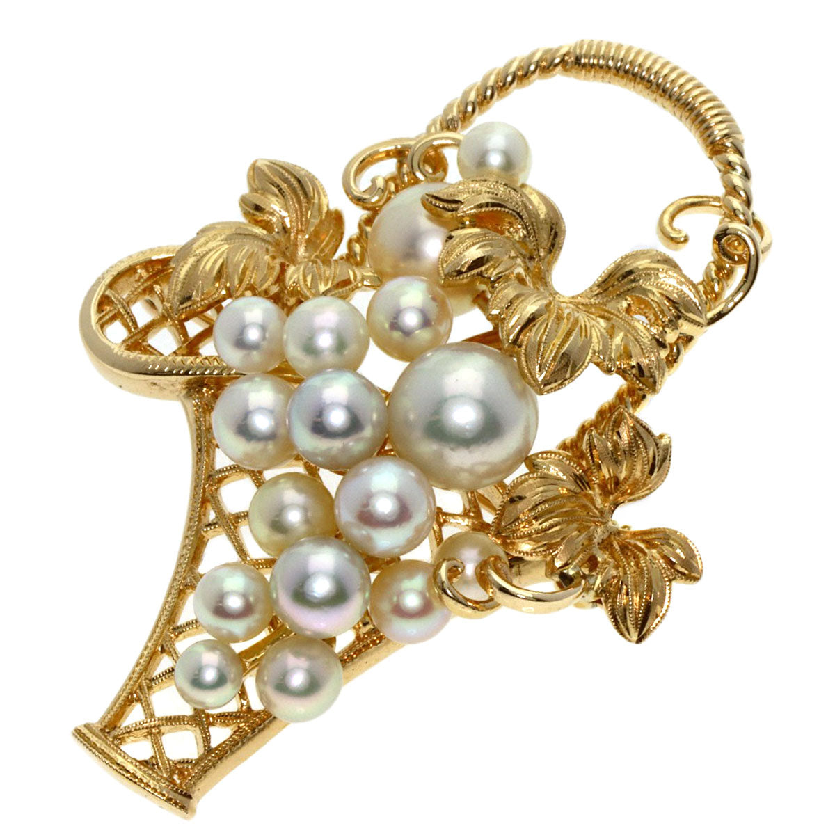 MIKIMOTO   Brooch Grape motif Pearl Pearl K14 Yellow Gold Ladies