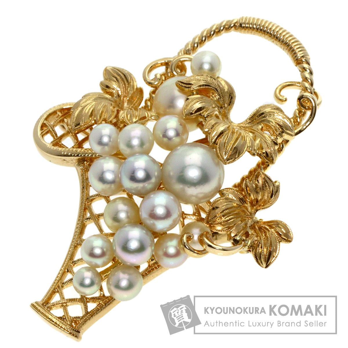 MIKIMOTO   Brooch Grape motif Pearl Pearl K14 Yellow Gold Ladies