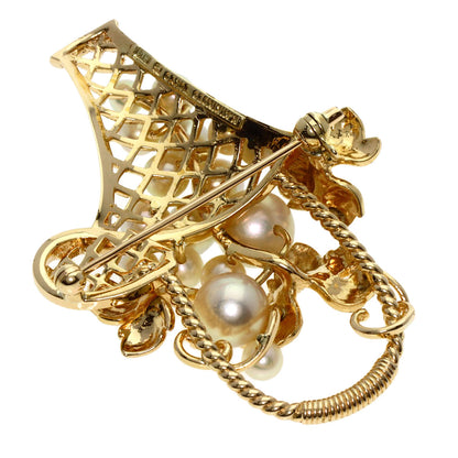 MIKIMOTO   Brooch Grape motif Pearl Pearl K14 Yellow Gold Ladies