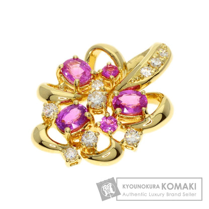 TASAKI   Pendant top Pink Sapphire Diamond K18 Yellow Gold Ladies