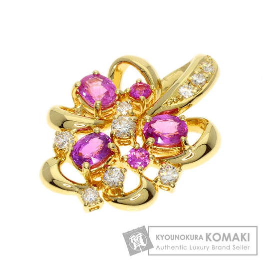 TASAKI   Pendant top Pink Sapphire Diamond K18 Yellow Gold Ladies