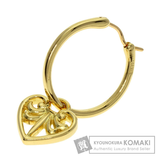 MIKIMOTO   earring Heart motif hoop one side only K18 Yellow Gold Ladies