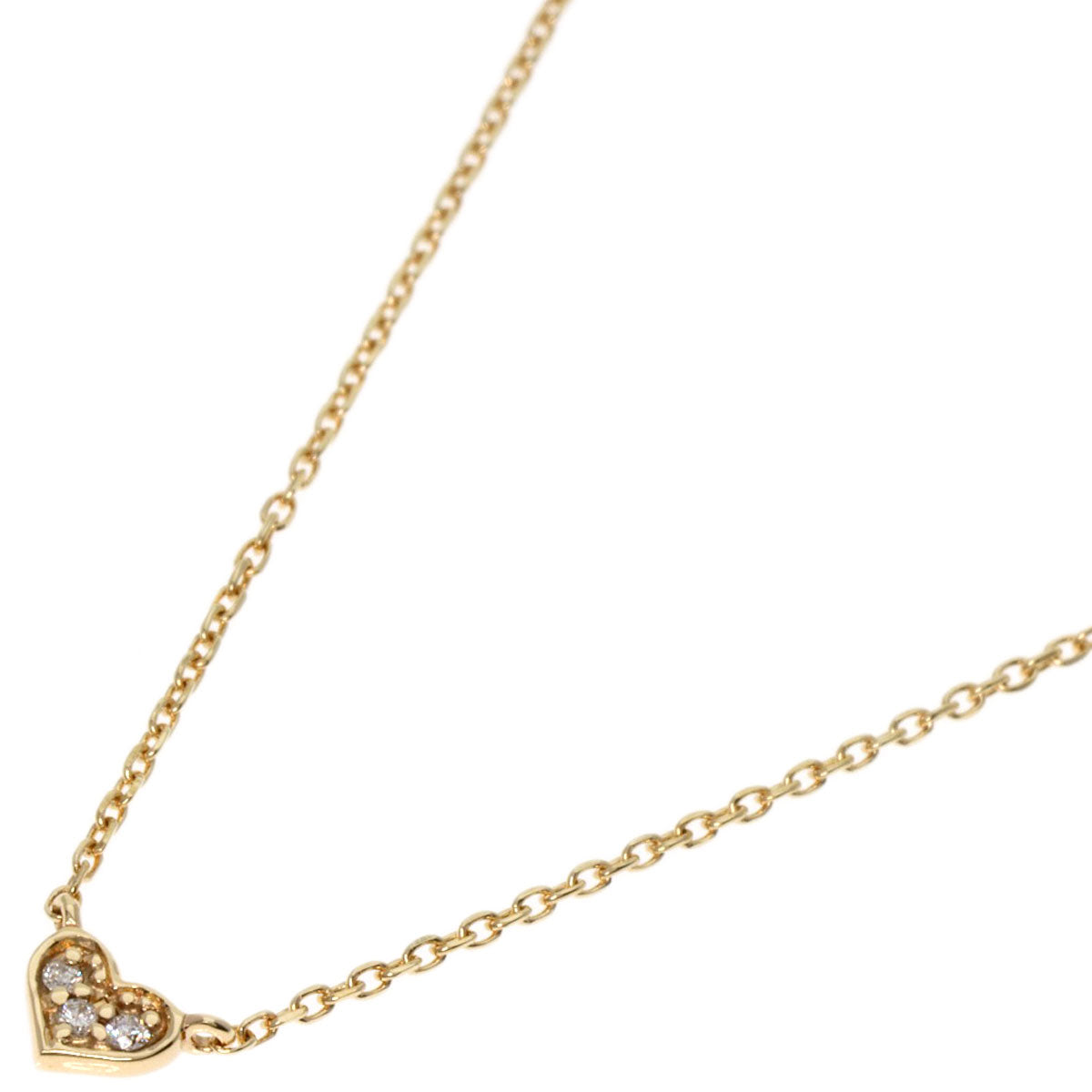 4℃   Necklace Heart Diamond K10 Yellow Gold Ladies