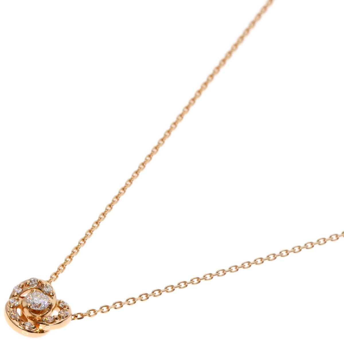 4℃   Necklace Diamond K18 Pink Gold Ladies