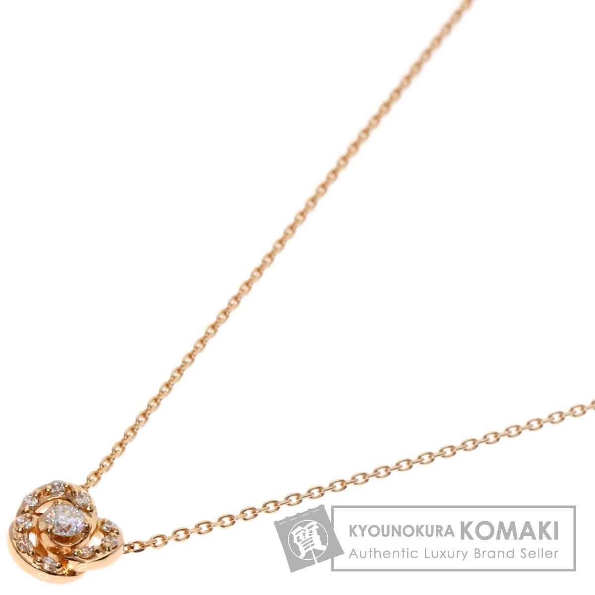 4℃   Necklace Diamond K18 Pink Gold Ladies