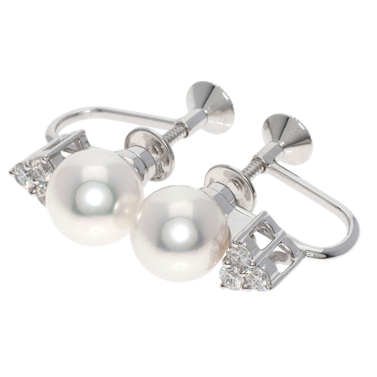 MIKIMOTO   Earring Akoya Pearl Pearl Diamond K18 White Gold Ladies