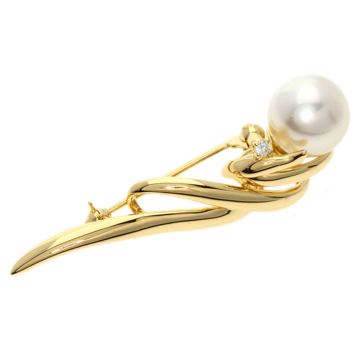 TASAKI   Brooch Pearl Pearl Diamond K18 Yellow Gold Ladies