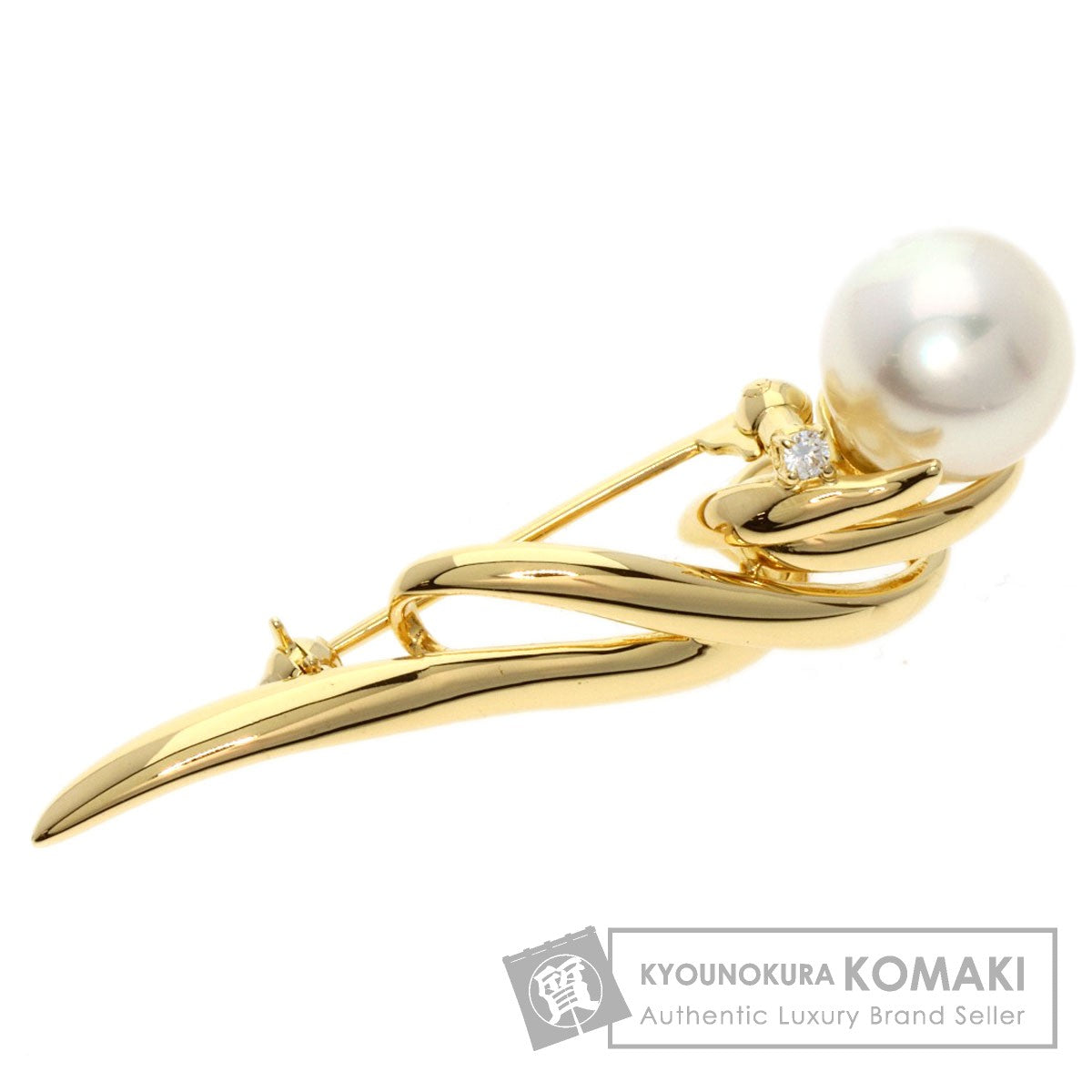 TASAKI   Brooch Pearl Pearl Diamond K18 Yellow Gold Ladies