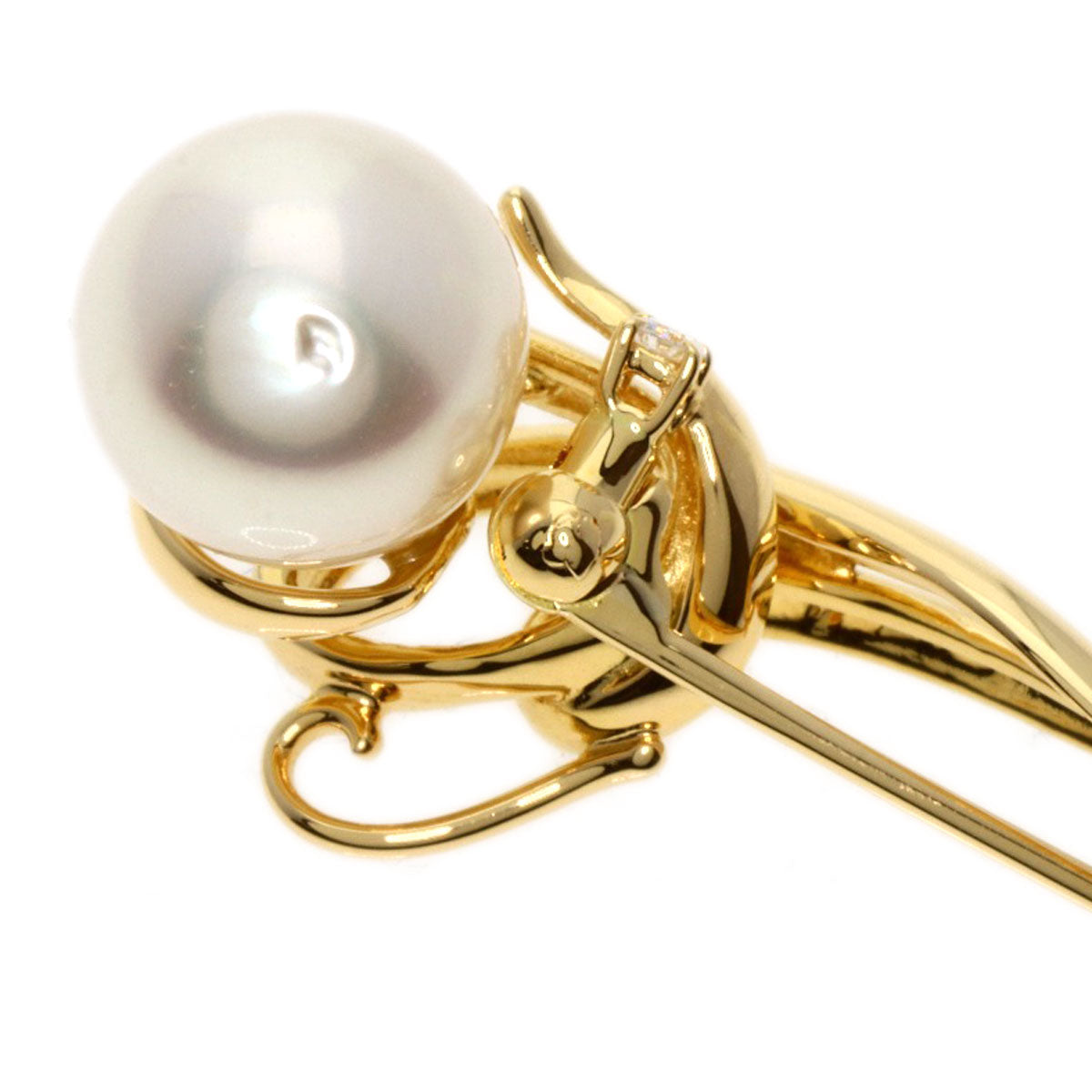 TASAKI   Brooch Pearl Pearl Diamond K18 Yellow Gold Ladies