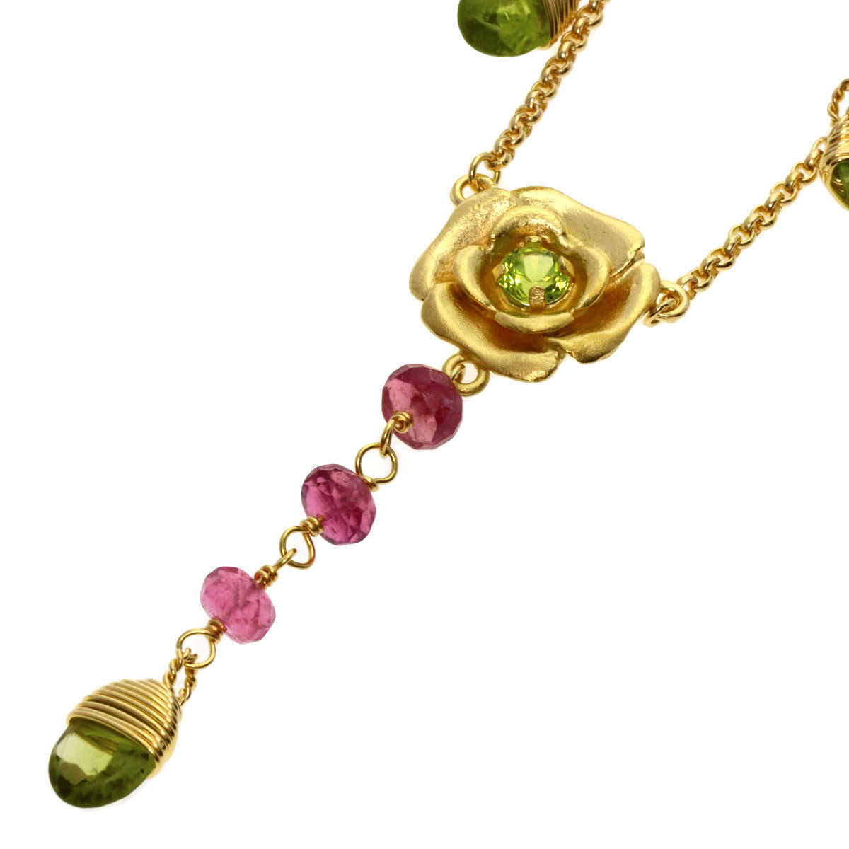 TOUS   Necklace Multi-colored stone K18 Yellow Gold Ladies