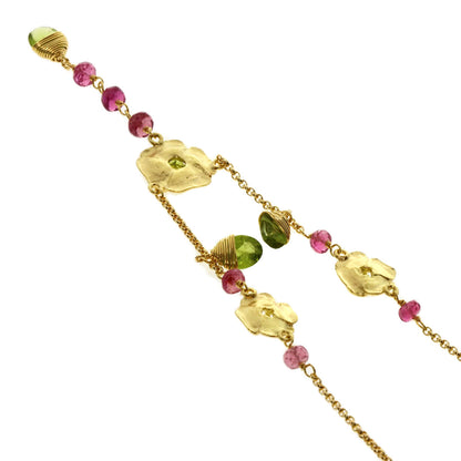 TOUS   Necklace Multi-colored stone K18 Yellow Gold Ladies