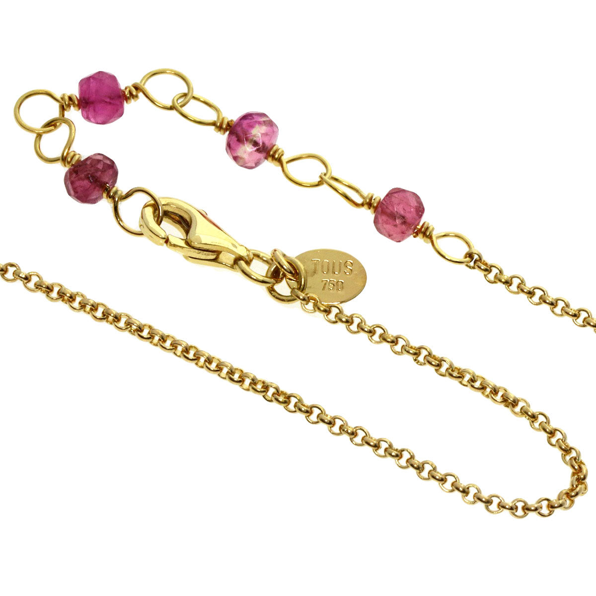 TOUS   Necklace Multi-colored stone K18 Yellow Gold Ladies