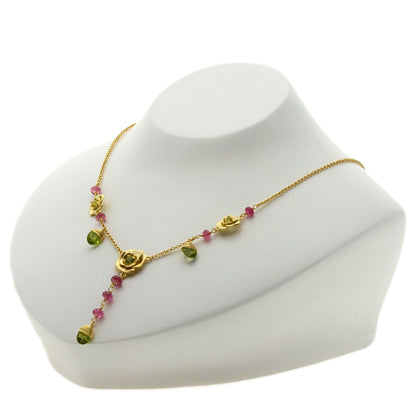 TOUS   Necklace Multi-colored stone K18 Yellow Gold Ladies