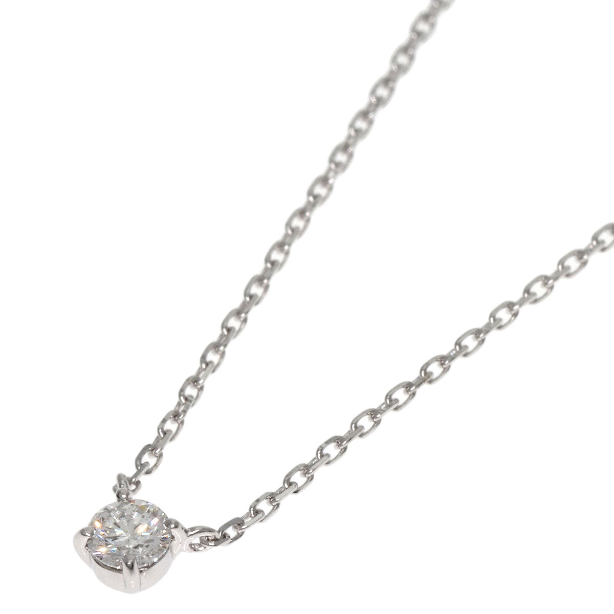 4℃   Necklace 1P Diamond K18 White Gold Ladies