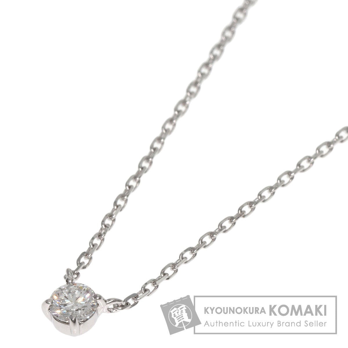 4℃   Necklace 1P Diamond K18 White Gold Ladies