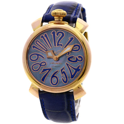 Gaga Milano Manuare 1.6 " Watches  Gold Plated/Leather Ladies