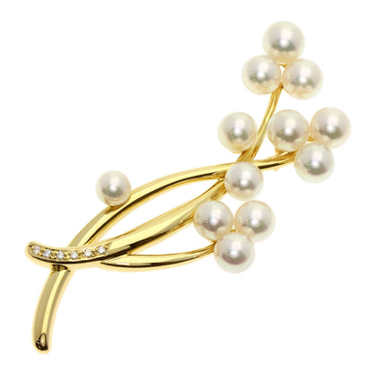 TASAKI   Brooch Akoya Pearl Pearl Diamond K18 Yellow Gold Ladies