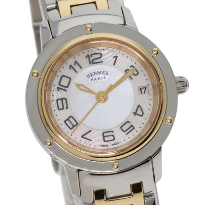 HERMES Clipper Classic Nacre Watches CP1.220 Stainless Steel/SSxGP Ladies