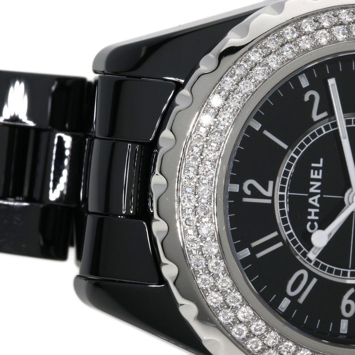 CHANEL J12 1.3" Bezel Diamond Watches H0949 Ceramic/Ceramic Ladies