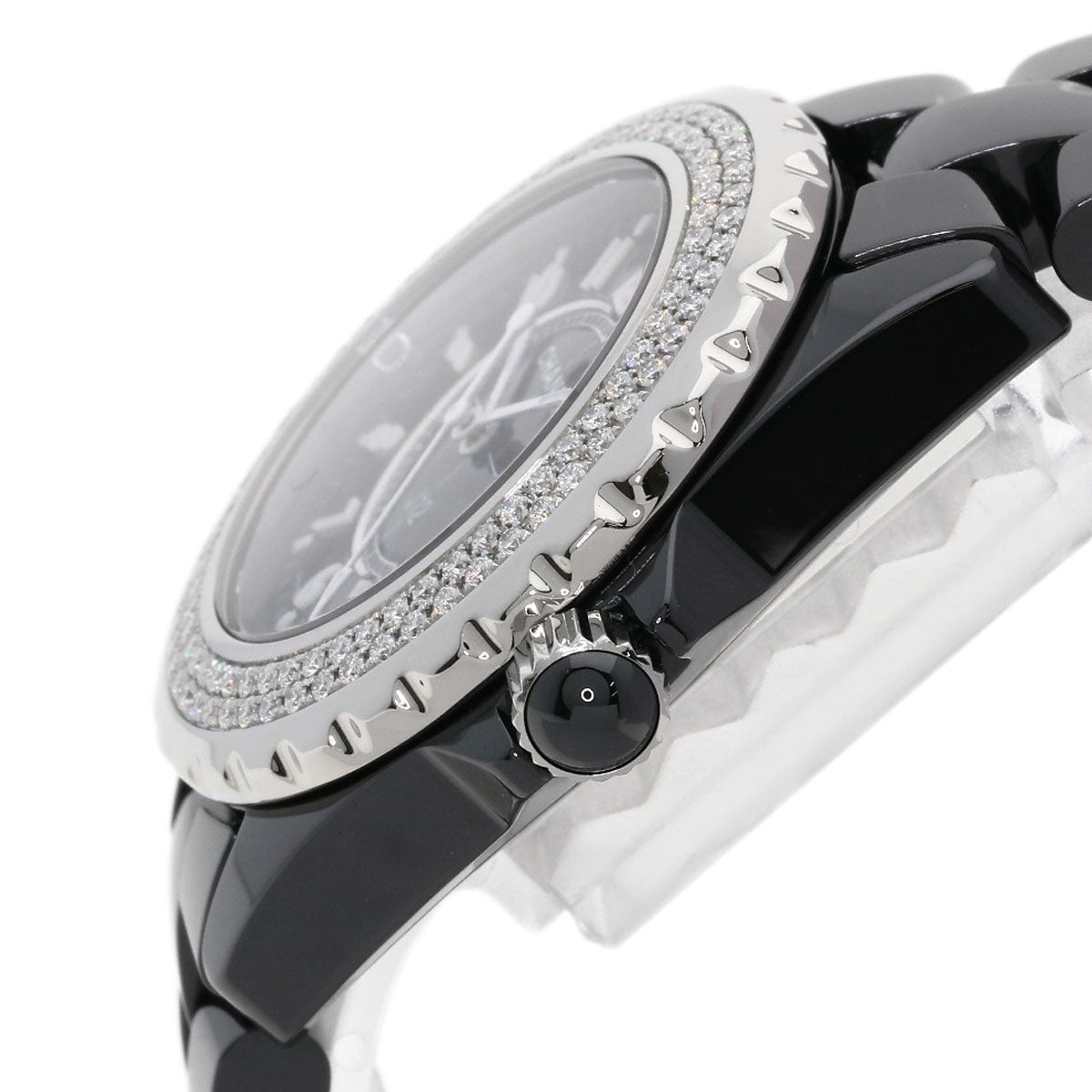 CHANEL J12 1.3" Bezel Diamond Watches H0949 Ceramic/Ceramic Ladies