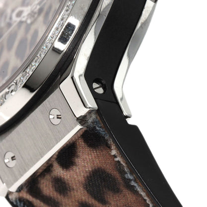 HUBLOT Big Bang Snow Leopard BezelDiamond Leopard pattern Watches  Stainless Steel/Rubber mens