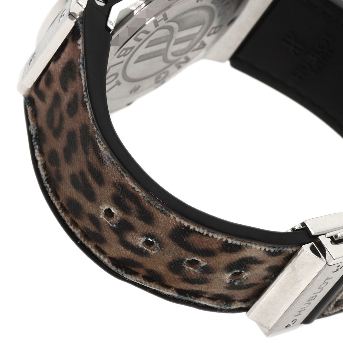 HUBLOT Big Bang Snow Leopard BezelDiamond Leopard pattern Watches  Stainless Steel/Rubber mens