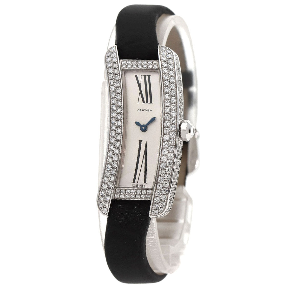 CARTIER Tank S Watches WJ300950 K18 White Gold/Leather Ladies