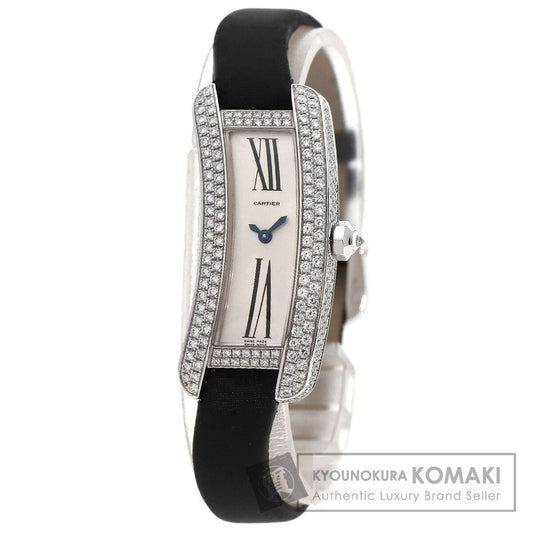 CARTIER Tank S Watches WJ300950 K18 White Gold/Leather Ladies