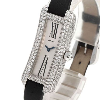 CARTIER Tank S Watches WJ300950 K18 White Gold/Leather Ladies