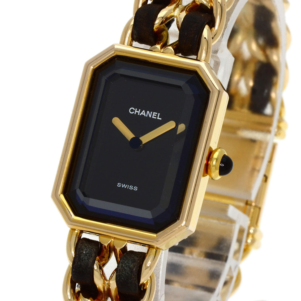 CHANEL Premiere M Watches H0001 Gold Plated/Leather Ladies