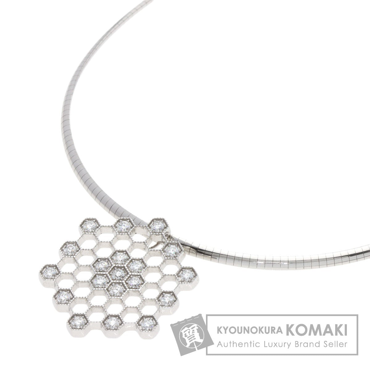 MIKIMOTO   Necklace Diamond Omega Chain K18 White Gold Ladies