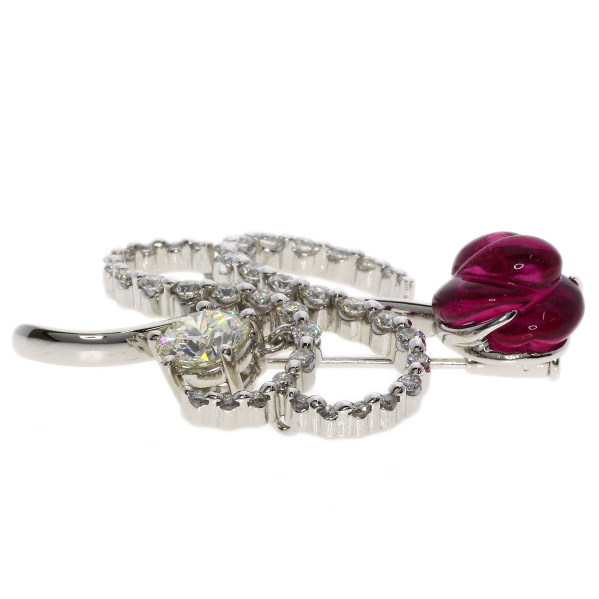 TASAKI   Brooch Pink　Tourmaline Diamond Platinum PT900 Ladies