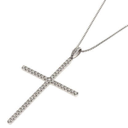 MONNICKENDAM   Necklace Large cross Diamond K18 White Gold PT850Ladies