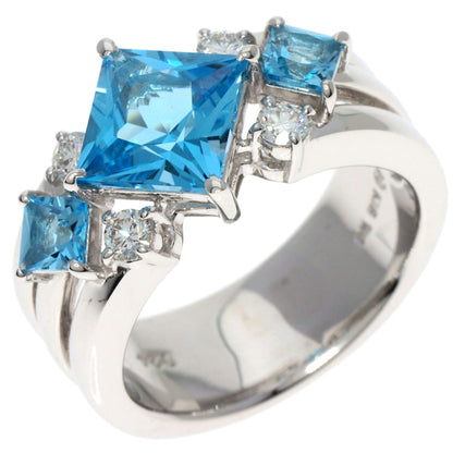 TASAKI   Ring Blue Topaz Diamond K18 White Gold Ladies