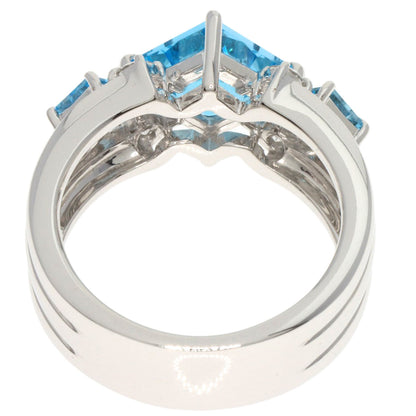 TASAKI   Ring Blue Topaz Diamond K18 White Gold Ladies