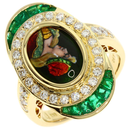 MITSUO KAJI   Ring Emerald Diamond K18 Yellow Gold Ladies