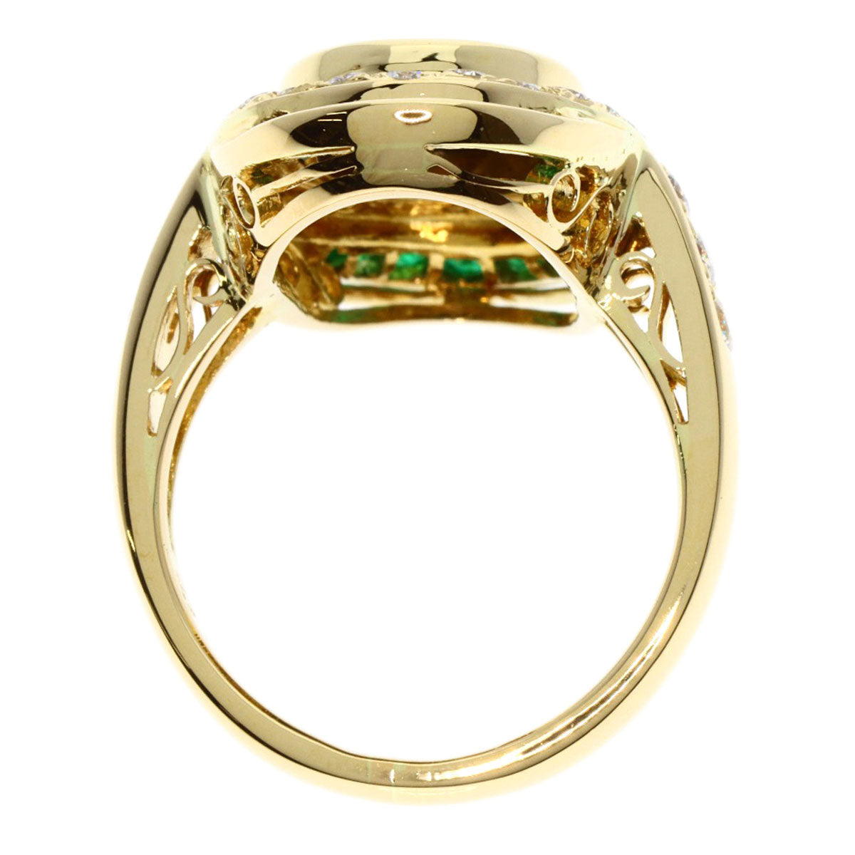 MITSUO KAJI   Ring Emerald Diamond K18 Yellow Gold Ladies