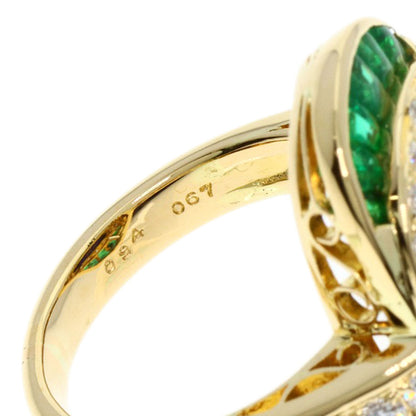 MITSUO KAJI   Ring Emerald Diamond K18 Yellow Gold Ladies