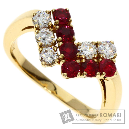 MAUBOUSSIN   Ring Ruby Diamond K18 Yellow Gold Ladies