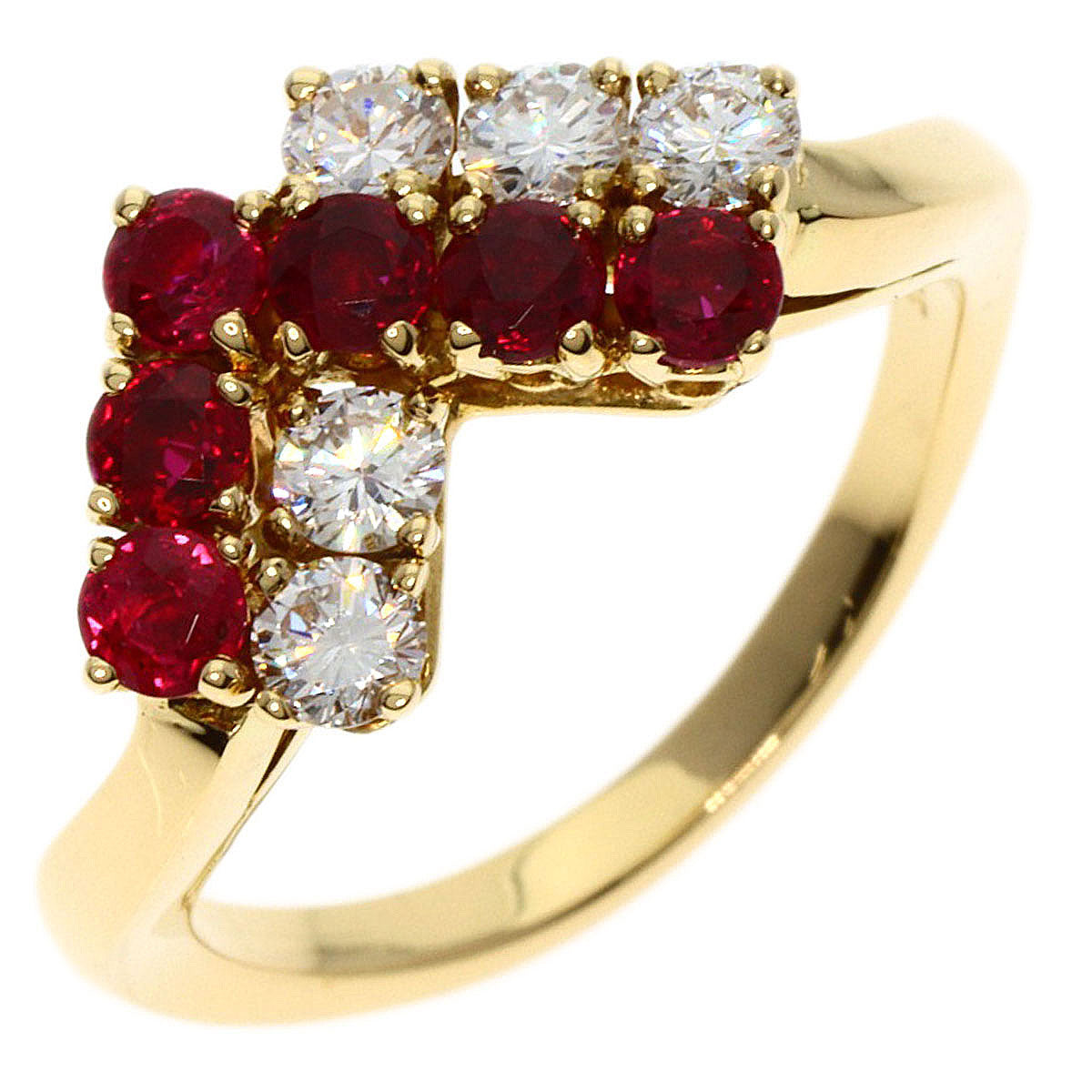 MAUBOUSSIN   Ring Ruby Diamond K18 Yellow Gold Ladies