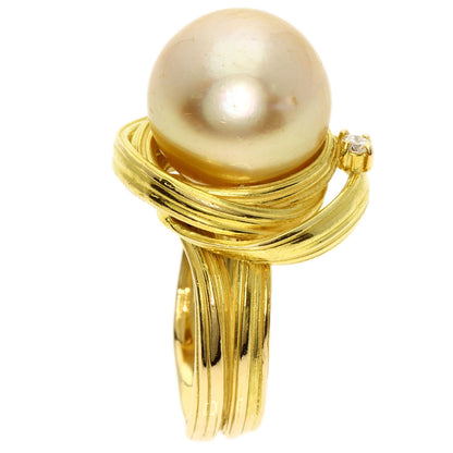 TASAKI   Ring Golden  Pearl Diamond K18 Yellow Gold Ladies