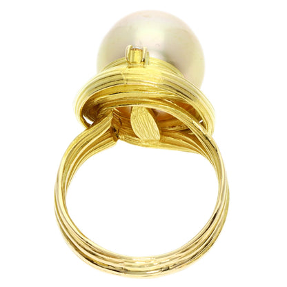 TASAKI   Ring Golden  Pearl Diamond K18 Yellow Gold Ladies