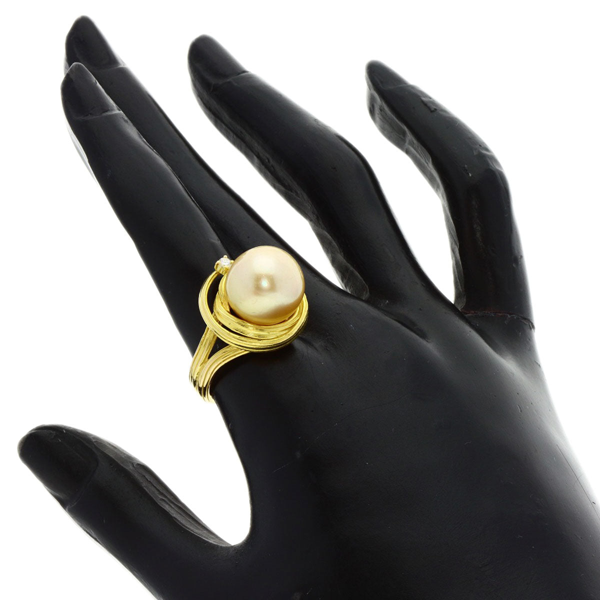 TASAKI   Ring Golden  Pearl Diamond K18 Yellow Gold Ladies