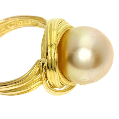 TASAKI   Ring Golden  Pearl Diamond K18 Yellow Gold Ladies