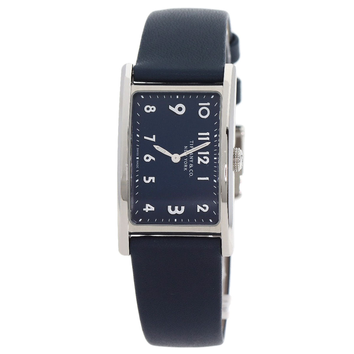 TIFFANY&Co. East West Mini Watches 36668644 Stainless Steel/Leather Ladies