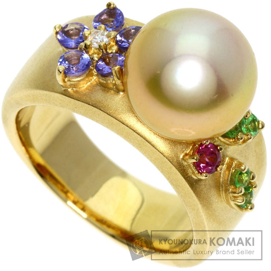 TASAKI   Ring Golden Pearl Multicolor Diamond K18 Yellow Gold Ladies